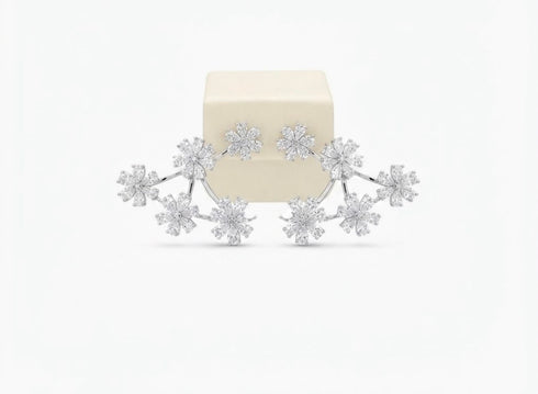 ORECCHINI FLOREALI ARGENTO CON CRISTALLI
