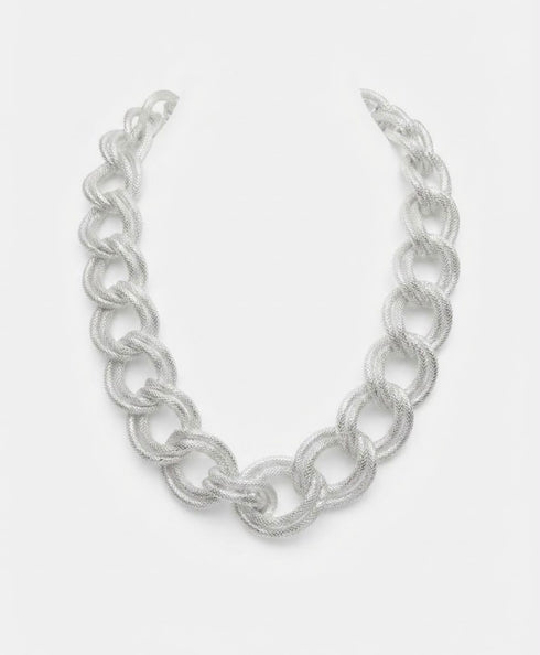COLLANA CATENA ARGENTO INTRECCIATA