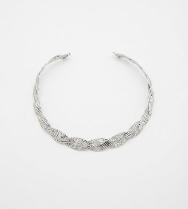 COLLANA RIGIDA ARGENTO INTRECCIATA