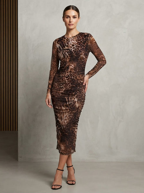 ABITO MIDI ANIMALIER CON DRAPPEGGIO (19)