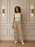 TENSIONE IN-PANTALONE WIDE LEG BEIGE A VITA ALTA (144)