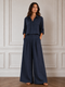 COMPLETO BLU NAVY IN VISCOSA CON CAMICIA E PANTALONE PALAZZO (13)