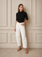 TENSIONE IN-PANTALONE WIDE LEG CROPPED BIANCO (136)