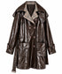 TRENCH LUCIDO NERO CON REVER CHECK