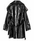 TRENCH LUCIDO NERO CON REVER CHECK
