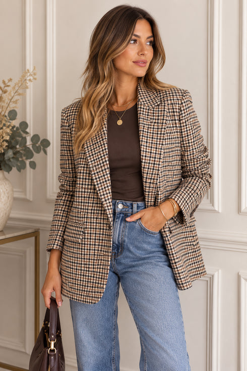 HAVEONE BLAZER CHECK ELEGANCE