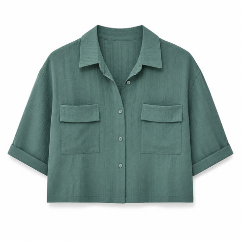 COMPLETO COORDINATO VERDE OLIVA CON CAMICIA E PANTALONE MORBIDO