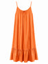 VESTITO LUNGO IN RASO CON BALZA E FIOCCO