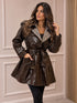 TRENCH LUCIDO NERO CON REVER CHECK