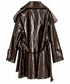 TRENCH LUCIDO NERO CON REVER CHECK