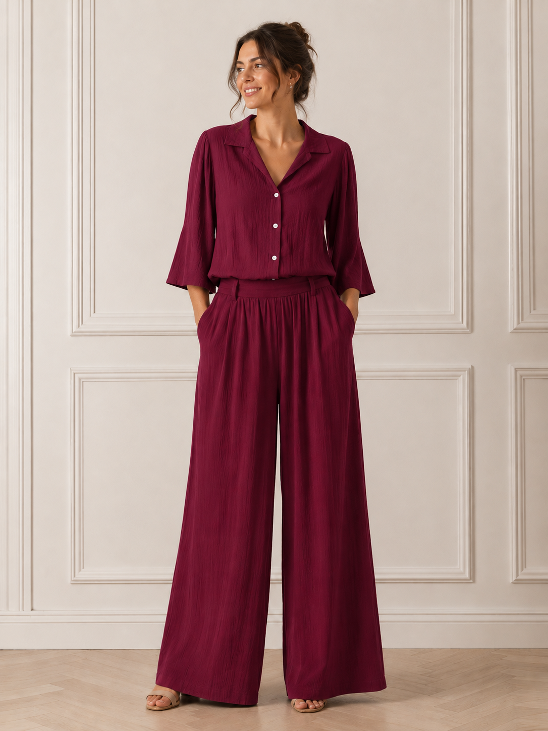 COORDINATO CAMICIA E PANTALONE PALAZZO (173)