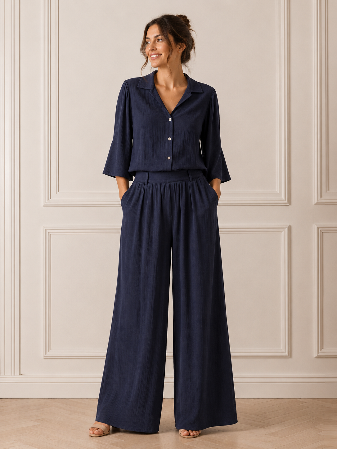 COORDINATO CAMICIA E PANTALONE PALAZZO (173)